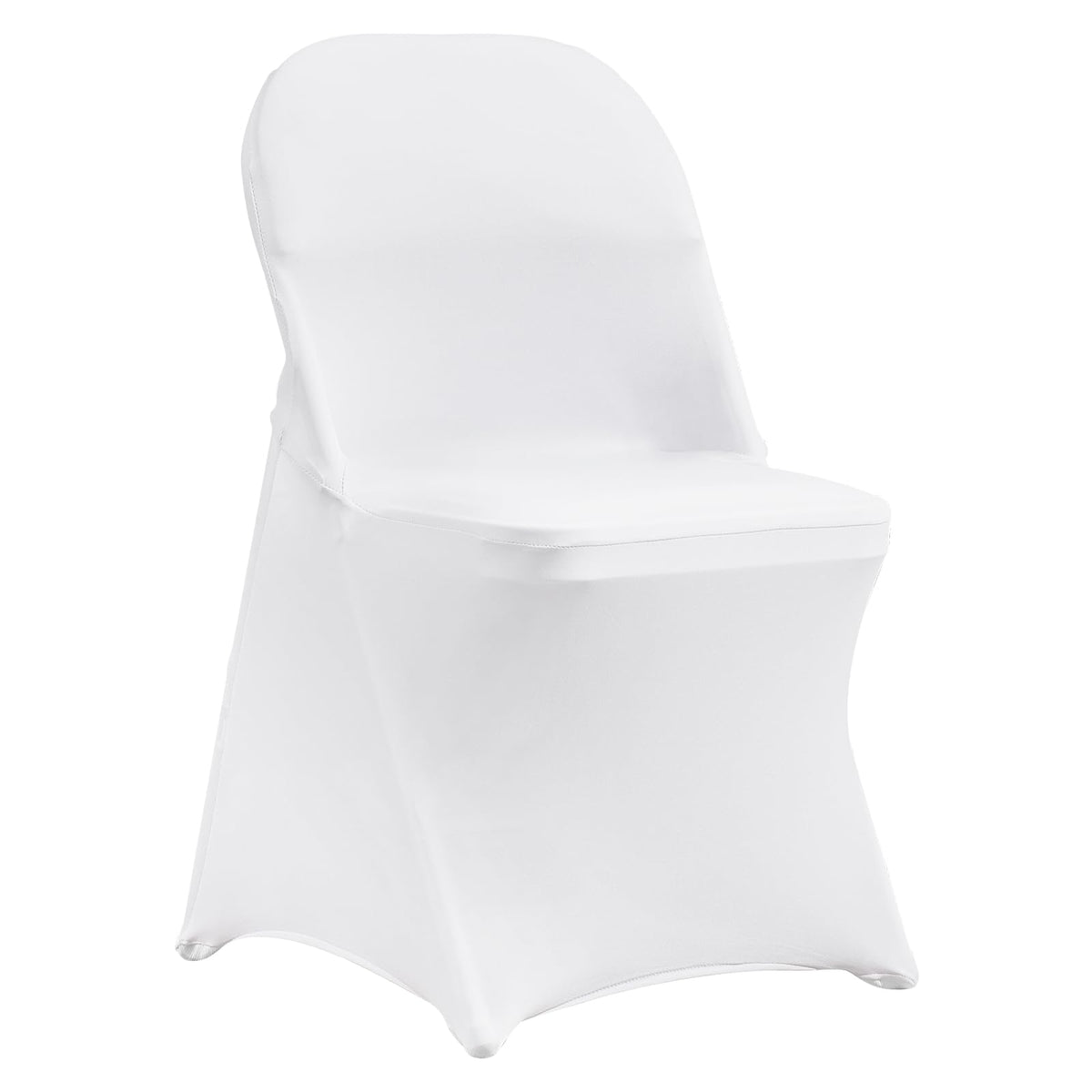 VEVOR stretch-spandex folding chair cover in white adds elegant chair protection for events
