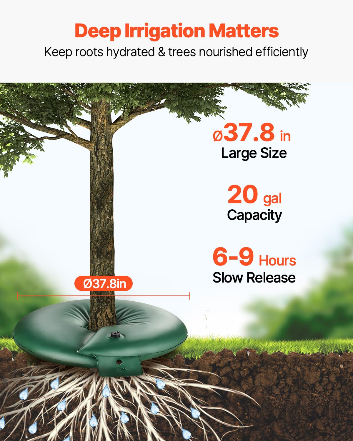 VEVOR tree watering bag drip valve for even root hydration