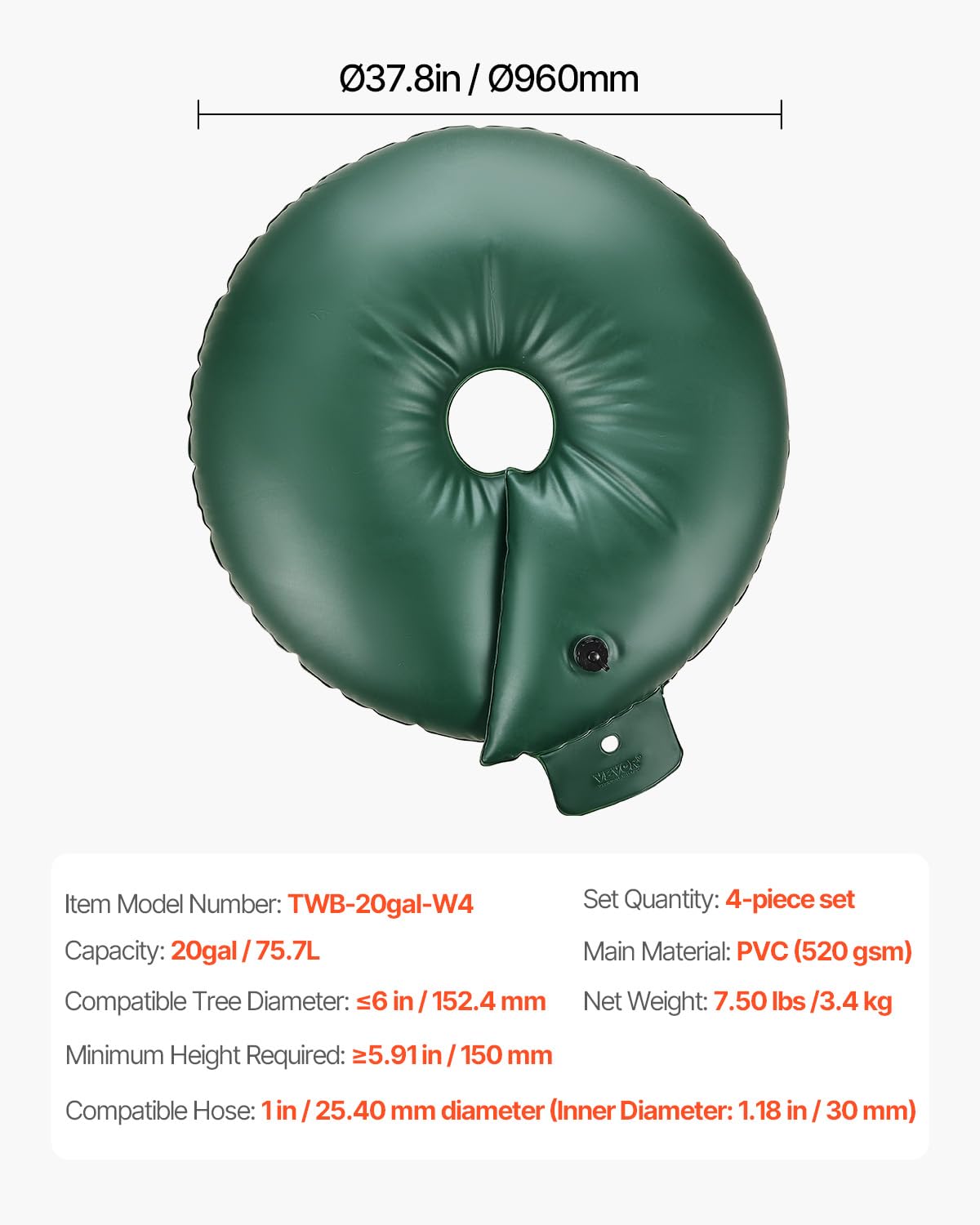 VEVOR easy-fill cap keeps debris out during refills