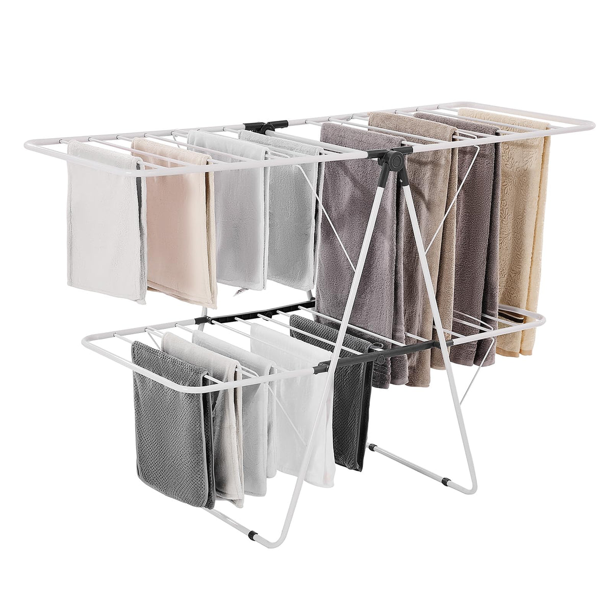 VEVOR two-tier clothes drying rack with ample space for shirts and pants