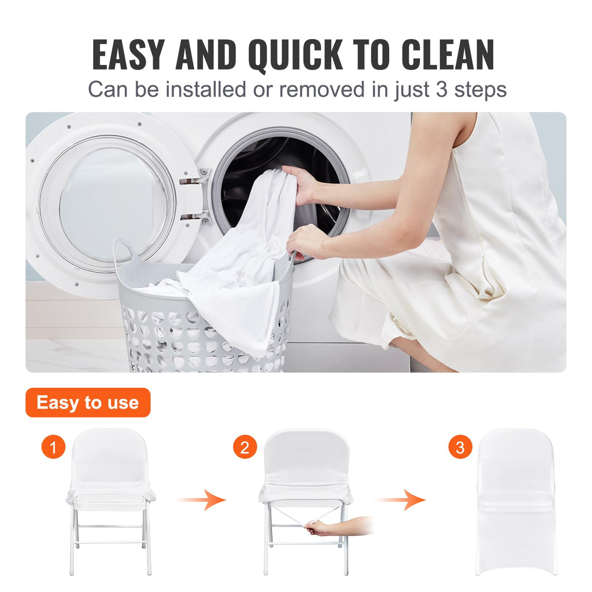 VEVOR washable chair cover offers easy care for repeat use at parties
