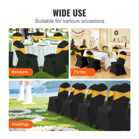 VEVOR wedding and banquet décor transforms chairs into cohesive black seating