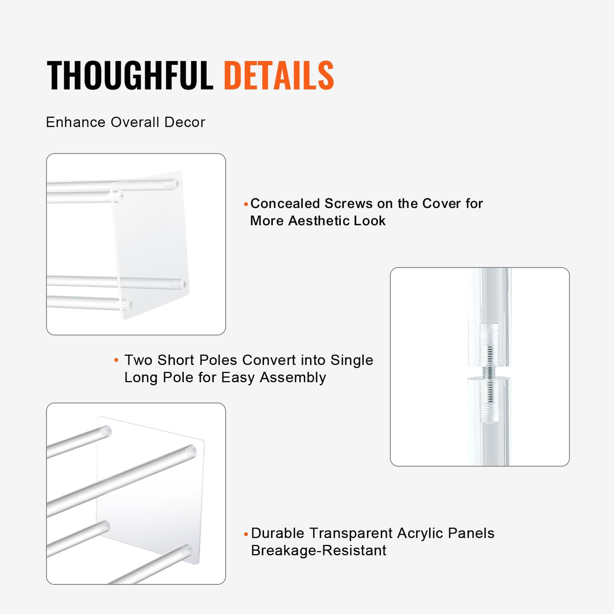 VEVOR easy-assembly guide shot demonstrates four-step setup without tools.