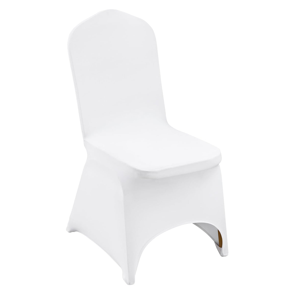 VEVOR white chair cover with stretch material for a sleek wedding look.