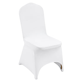 VEVOR white chair cover with stretch material for a sleek wedding look.
