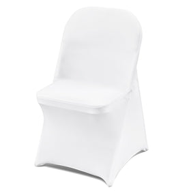 VEVOR white folding chair cover with elastic-fit for a sleek wedding look