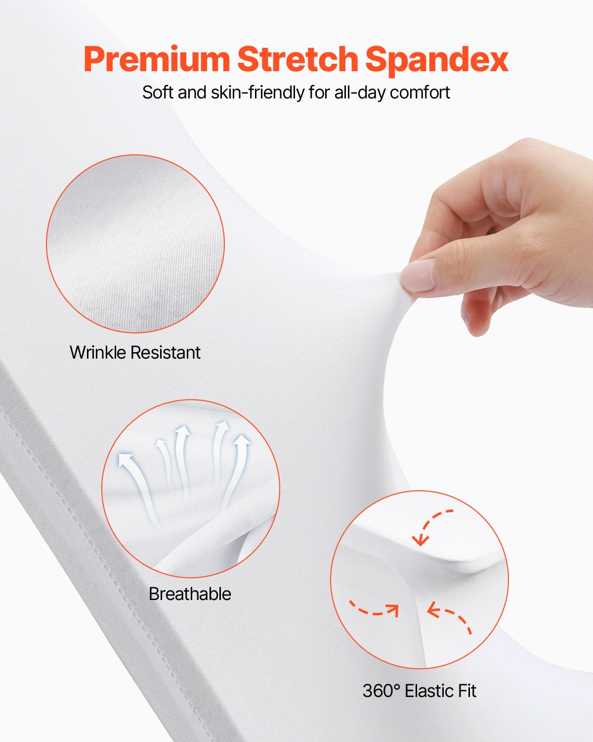 VEVOR white folding chair cover machine washable for easy cleanup