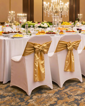 VEVOR white folding chair cover protects chairs from spills and wear