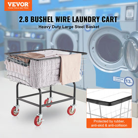 VEVOR 2.8 bushel cart capacity enables large loads of laundry