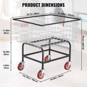 VEVOR cart with 4-inch PU casters rolls smoothly on floors