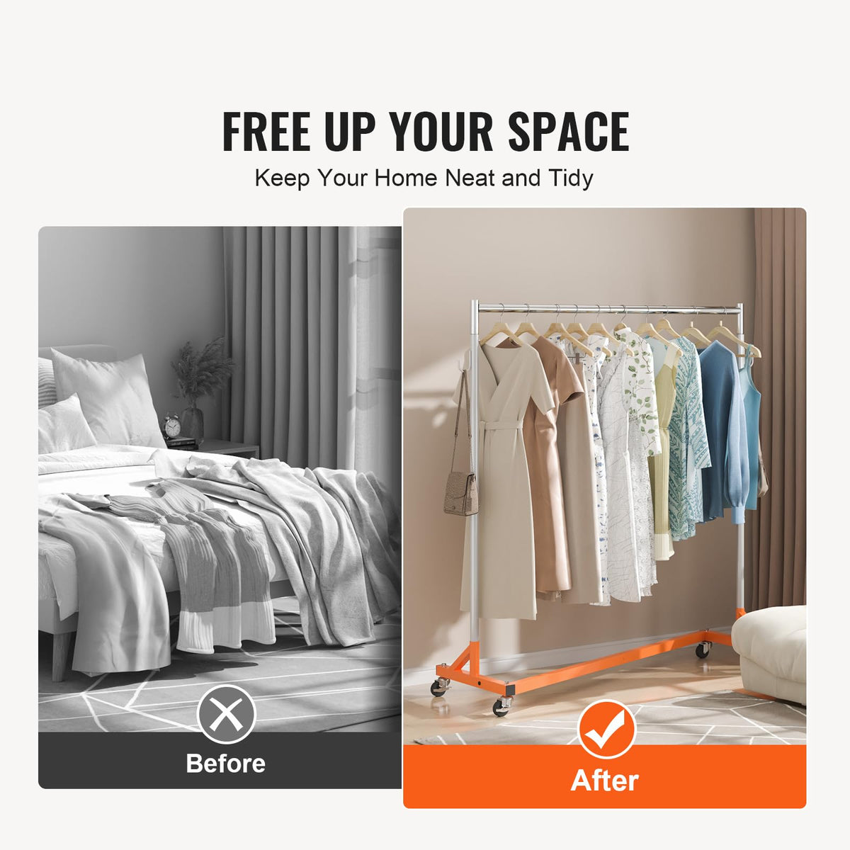 vevor z rack orange finish complements industrial spaces.