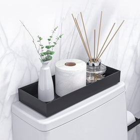 VeyFey toilet tank tray black two-pack keeps tissues within reach