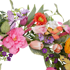 VGIA wreath with purple butterflies adds seasonal charm.