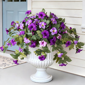 VGNQA artificial petunia flowers outdoors in a two-pack for long-lasting color