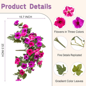 VGNQA detailed green foliage on artificial petunia stem