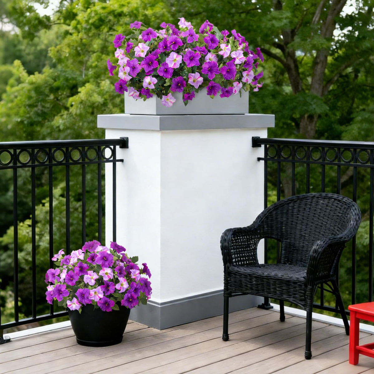 VGNQA double purple petunia flowers add vivid color to any space.