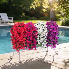Weather-ready artificial bougainvillea vines for year-round garden styling.