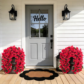 VGNQA fake bougainvillea outdoor vines along a garden path create welcoming ambience.