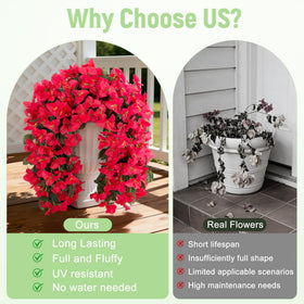 VGNQA fake bougainvillea outdoor vines in an urn planter for lasting color.
