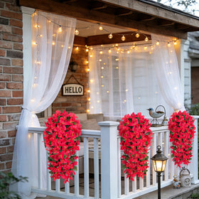 VGNQA fake bougainvillea outdoor vines in window box add vibrant seasonal charm.