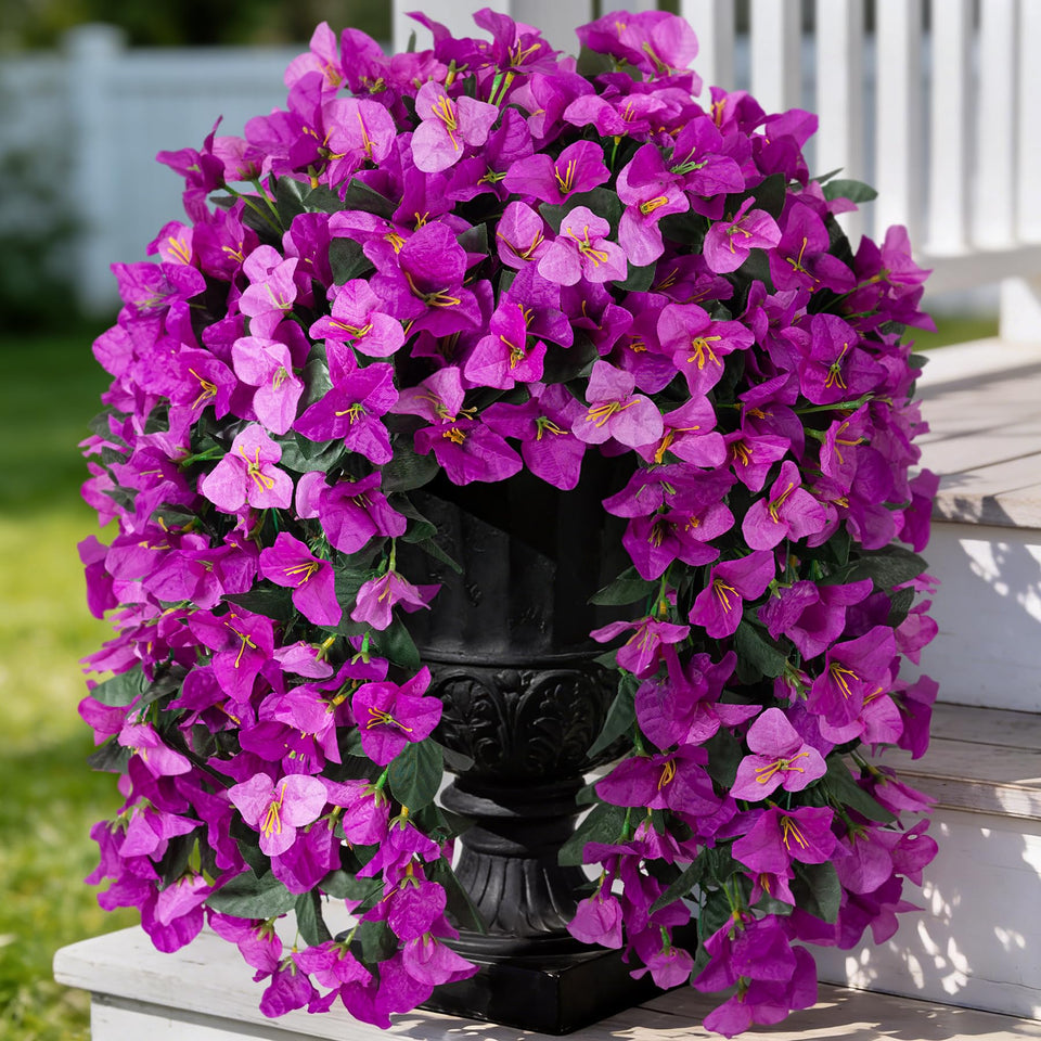 VGNQA fake bougainvillea trailing vines outdoors for porch and entryways.