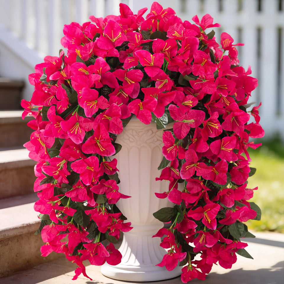VGNQA fake bougainvillea trailing vines for outdoor use, UV resistant and vibrant