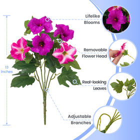 VGNQA faux petunia stems 13 inches long for flexible decorating