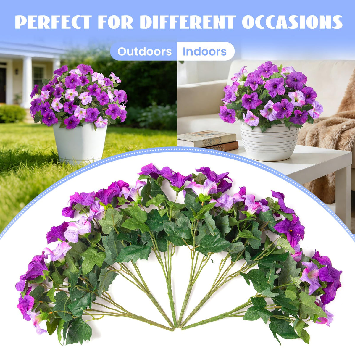 VGNQA 13-inch petunia stems for outdoor and indoor arrangements.