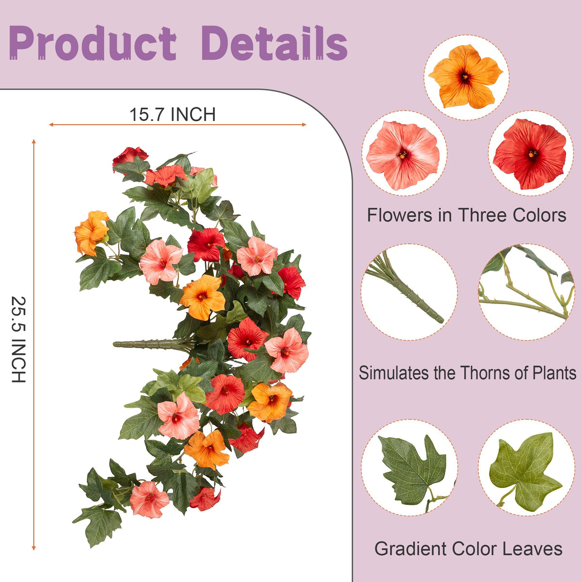 VGNQA artificial petunias orange outdoor decor offering fade-free color through seasons.