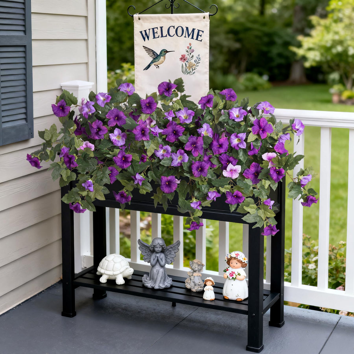 VGNQA UV-resistant silk petunia outdoors preserves color in sun