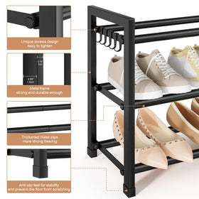 VGOBLO Expandable Shoe Rack in entryway keeps shoes off floor