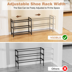 VGOBLO Expandable Shoe Rack in garage demonstrates heavy-duty storage
