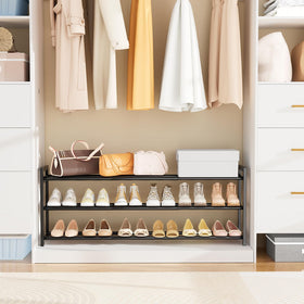 VGOBLO Expandable Shoe Rack with 5 hooks for accessories
