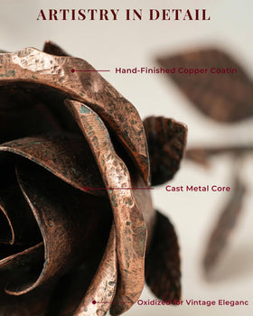 VGYGLS solid metal core rose offers a premium, substantial feel and durability.