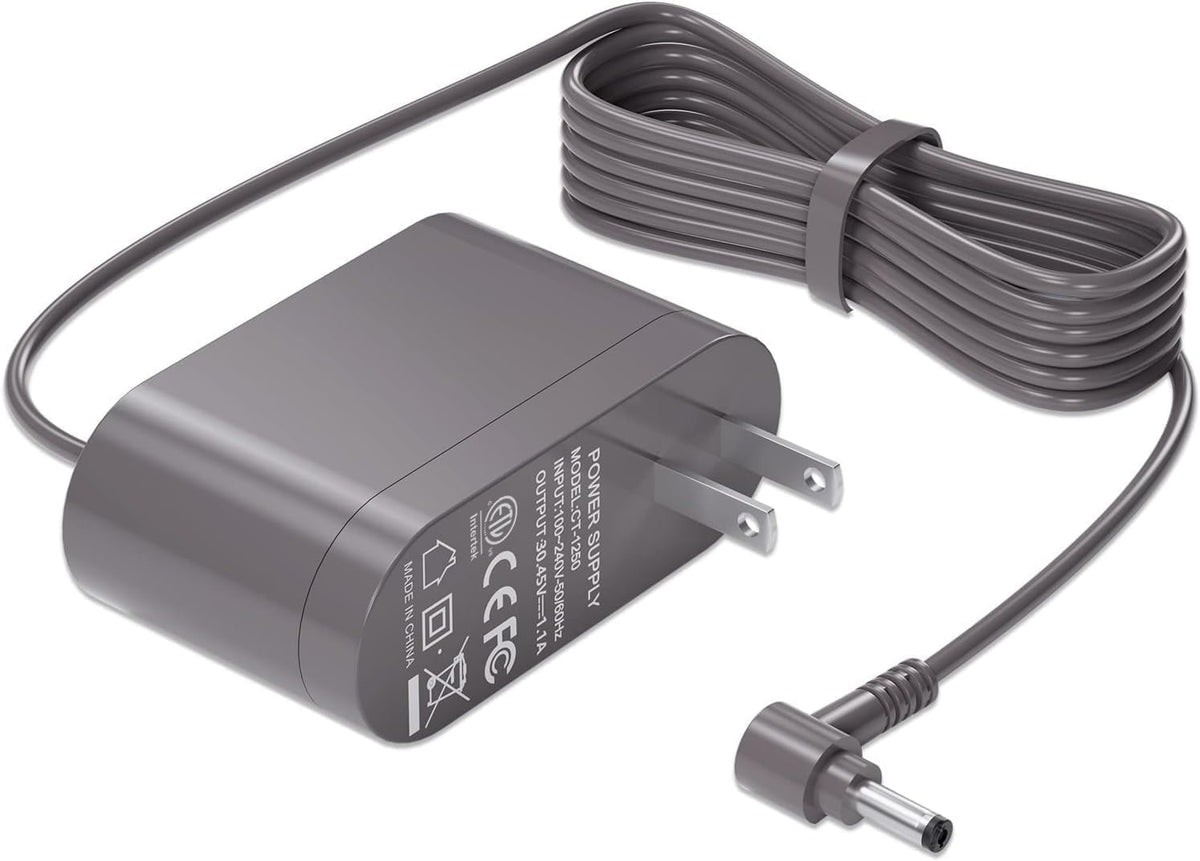 vhbw Dyson charger front view showing compact design for safe charging