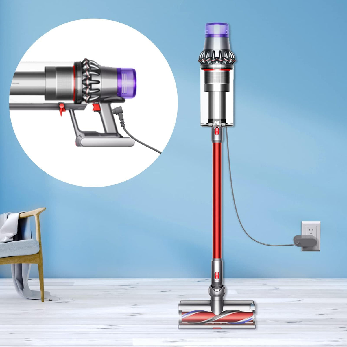 vhbw Dyson charger packaging with included components