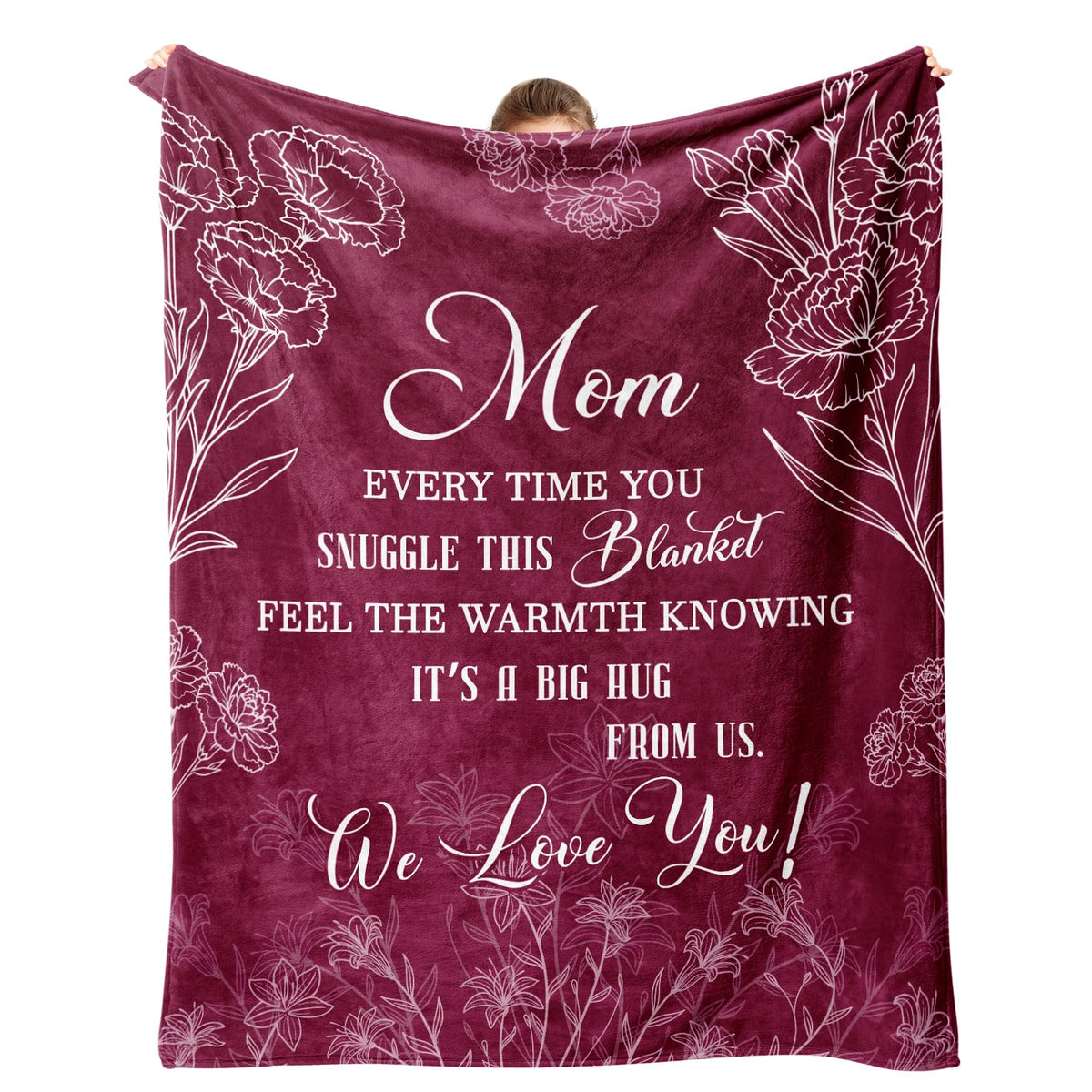 VHIKMLY mom blanket flat lay showing 60x50 size for gifting