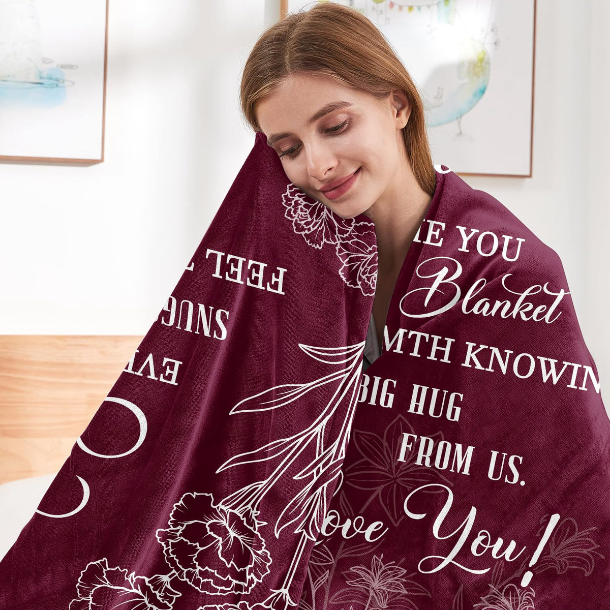 VHIKMLY mom blanket in an office lounge for quick warmth
