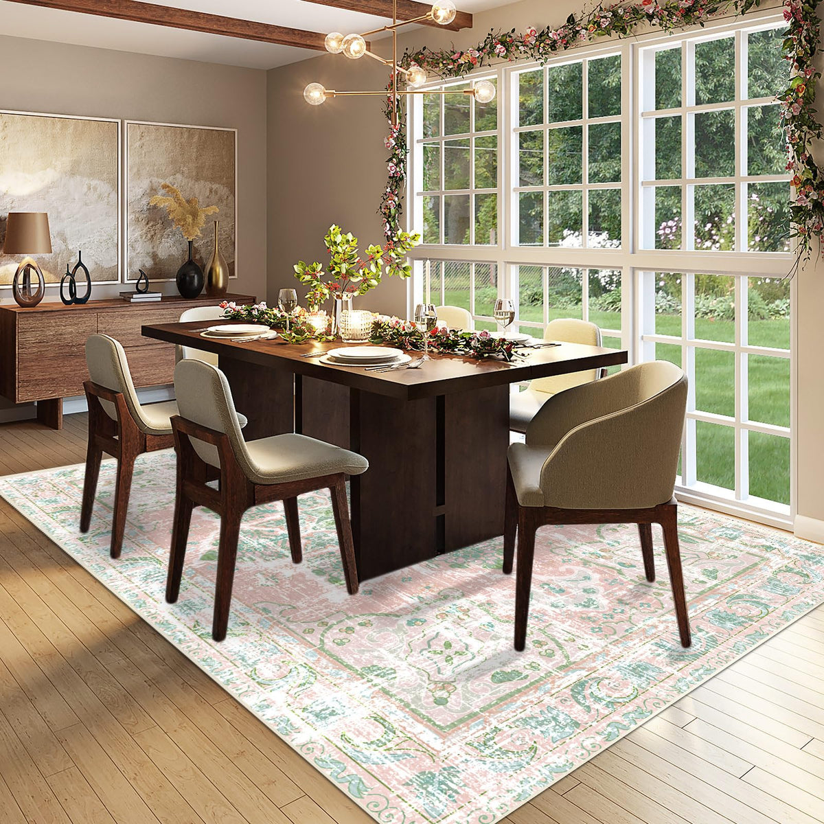 Vhong washable rug is easy to refresh after kids, pets, or daily use.
