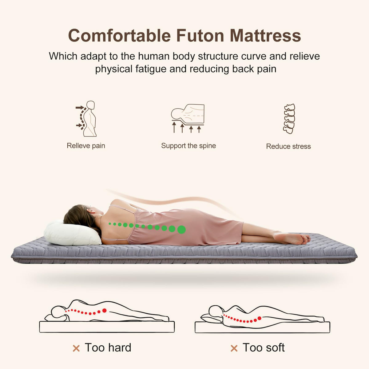 Vibe bear double-sided floor mattress rotation supports even wear.