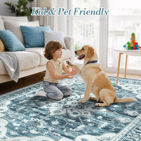 Vibrug machine-washable rug for easy cleanup after spills.