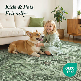 Vibrug Sage Green mood shot adds soft greenery to your décor palette.