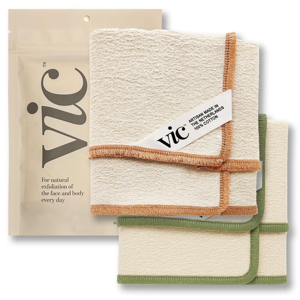 VIC Deep Exfoliating Washcloth close-up texture showing dense weave for intensive exfoliation