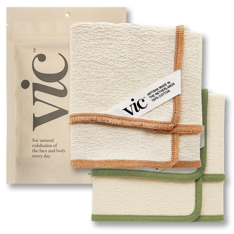 VIC Deep Exfoliating Washcloth close-up texture showing dense weave for intensive exfoliation