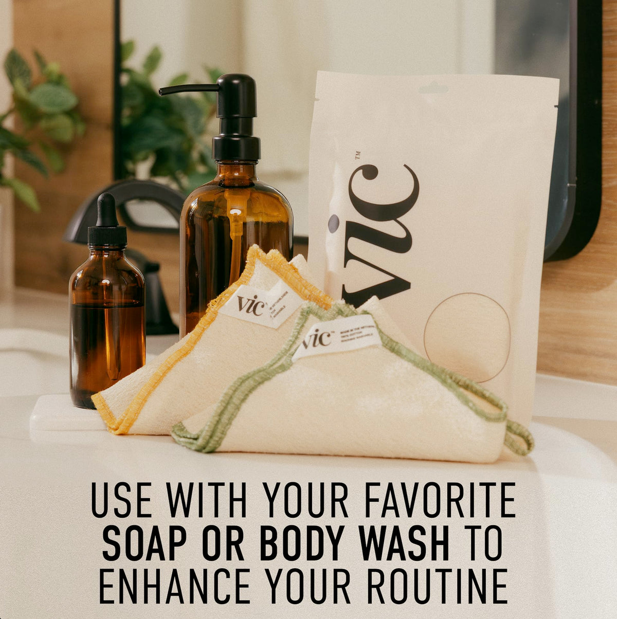 VIC Washcloth is machine washable and retains texture after repeated washes