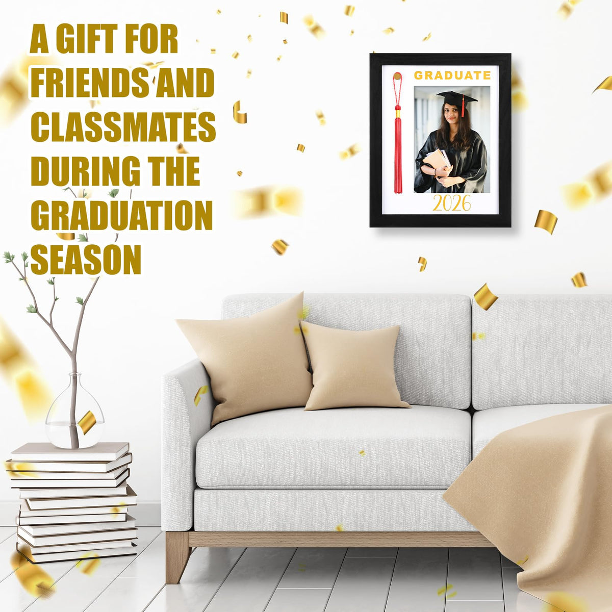 Vicenpal frame fits 5x7 photos with an 11.5x11.5x1.6 in footprint.