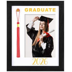 Vicenpal graduation frame 5x7 with tassel holder, elegant black and gold finish.