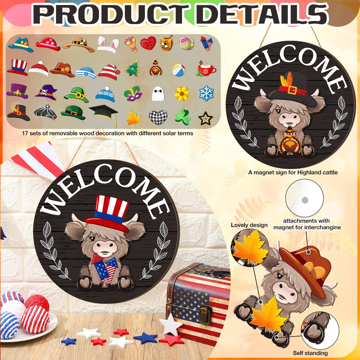 Vicenpal Seasonal Cow Design blends with many interiors and events.