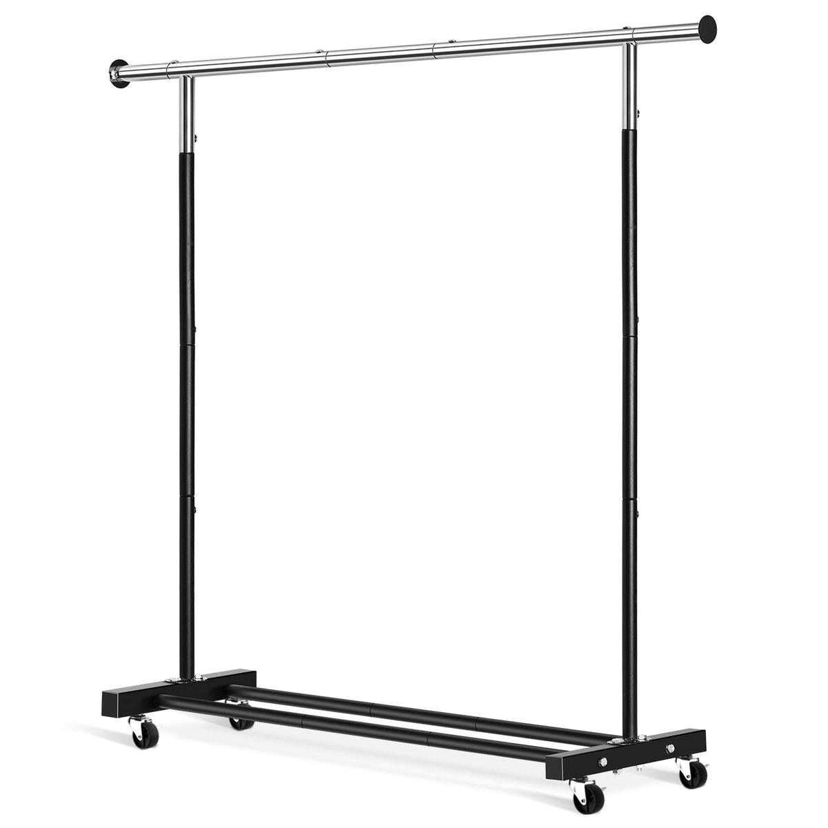VICERII clothing rack top view showing generous hanging space.