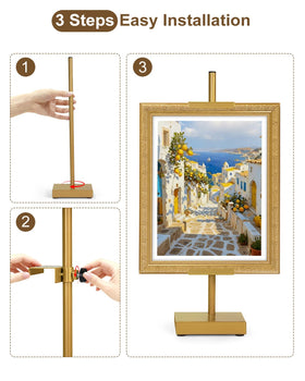 Victawks sleek gold display elevates photos and art